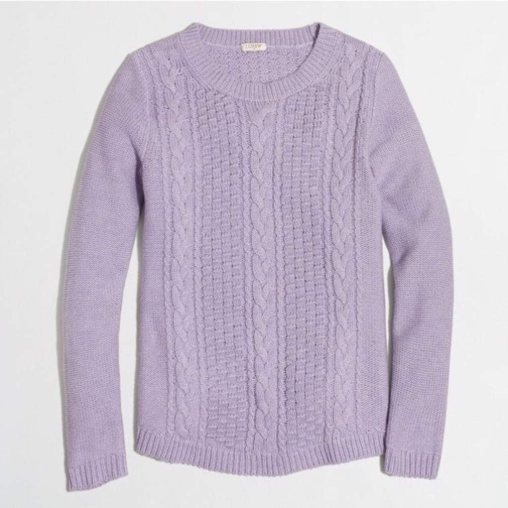 J Crew Purple Cable knit Sweater